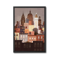New York City Skyline Illustration Wall Poster by Jamey Christoph – Aesthetic Cityscape Wall Print