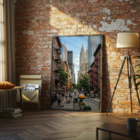 New York City Street Scene Aesthetic Print | Urban Skyline Home Art