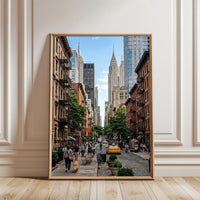 New York City Street Scene Aesthetic Print | Urban Skyline Home Art