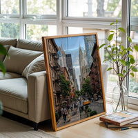 New York City Street Scene Aesthetic Print | Urban Skyline Home Art