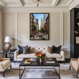 New York Cityscape Modern Wall Art – Yellow Taxis and Skyline