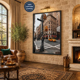 New York Cityscape Photography Modern Wall Art – Broadway Taxi Street Scene