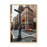 New York Cityscape Photography Modern Wall Art – Broadway Taxi Street Scene