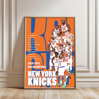 New York Knicks 2025-2026 NBA Champions Wall Poster | Team Roster Basketball Fine Print