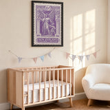 New Zealand Stamp Vintage Wall Art – Purple Peace and Progress Print