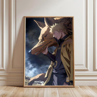 NININAK AI Anime Character with Fox Cinematic Wall Print Décor Poster Print