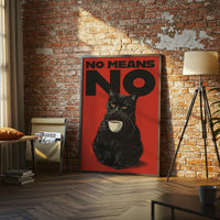 No Means No Cat Pop Art Décor Poster, Funny Cat Wall Poster