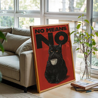 No Means No Cat Pop Art Décor Poster, Funny Cat Wall Poster