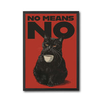 No Means No Cat Pop Art Décor Poster, Funny Cat Wall Poster