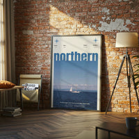 Northern Text Aesthetic Sailboat Décor Poster, Minimal Home Wall Print