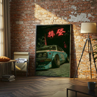 Nuroyuki Retro Car Neon Lights Cinematic Wall Print