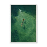 Ocean Sea Modern Wall Art – Overhead Swimmers in Deep Green Water