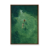 Ocean Sea Modern Wall Art – Overhead Swimmers in Deep Green Water