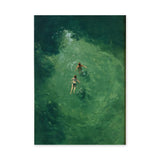 Ocean Sea Modern Wall Art – Overhead Swimmers in Deep Green Water