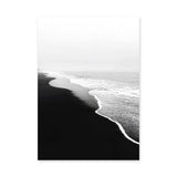Ocean Shoreline Minimalist Coastal Wall Art – Black and White Beach Photography