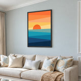 Ocean Sunset Minimalist Wall Art – Abstract Coastal Seascape