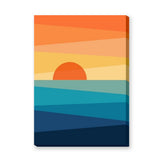 Ocean Sunset Minimalist Wall Art – Abstract Coastal Seascape