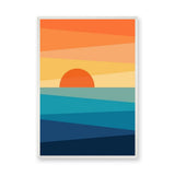 Ocean Sunset Minimalist Wall Art – Abstract Coastal Seascape