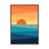 Ocean Sunset Minimalist Wall Art – Abstract Coastal Seascape