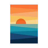 Ocean Sunset Minimalist Wall Art – Abstract Coastal Seascape