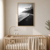 Ocean Wave Photography Coastal Wall Art – Black-and-White Surf Coast