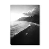 Ocean Wave Photography Coastal Wall Art – Black-and-White Surf Coast