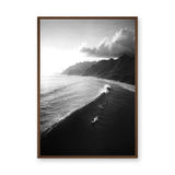 Ocean Wave Photography Coastal Wall Art – Black-and-White Surf Coast