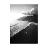 Ocean Wave Photography Coastal Wall Art – Black-and-White Surf Coast