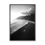 Ocean Wave Photography Coastal Wall Art – Black-and-White Surf Coast