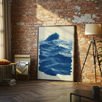 Ocean Waves Aesthetic Wall Print – Panoramic Beach Décor Print, Calming Ocean Canvas Print for Aesthetic Room Decor