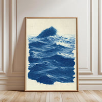 Ocean Waves Aesthetic Wall Print – Panoramic Beach Décor Print, Calming Ocean Canvas Print for Aesthetic Room Decor