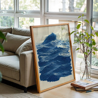 Ocean Waves Aesthetic Wall Print – Panoramic Beach Décor Print, Calming Ocean Canvas Print for Aesthetic Room Decor