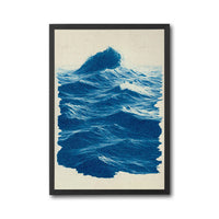 Ocean Waves Aesthetic Wall Print – Panoramic Beach Décor Print, Calming Ocean Canvas Print for Aesthetic Room Decor