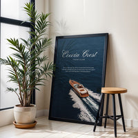 Ocevia Crest Yacht Club Décor Poster – Luxury Yacht Ocean Aesthetic Wall Poster