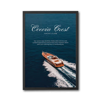 Ocevia Crest Yacht Club Décor Poster – Luxury Yacht Ocean Aesthetic Wall Poster