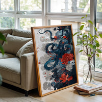Octopus and Floral Aesthetic Home Art Print