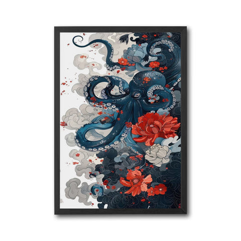 Octopus and Floral Aesthetic Home Art Print
