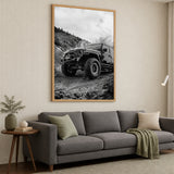 Off Road Jeep Wrangler Modern Wall Art – Black and White Mud Trail Photo
