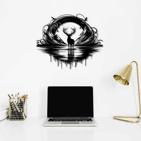 Deer Silhouette Metal Wall Art