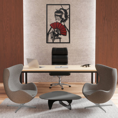 Geisha Girl Metal Wall Art