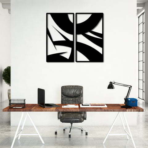 Mid Century Inspired Abstract Metal Wall Art