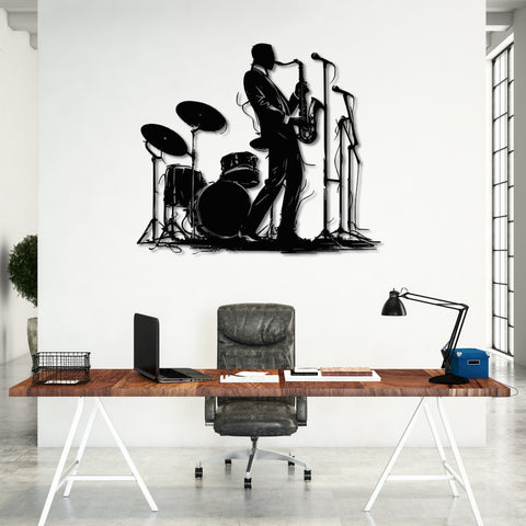 Sax Player Metal Wall Art