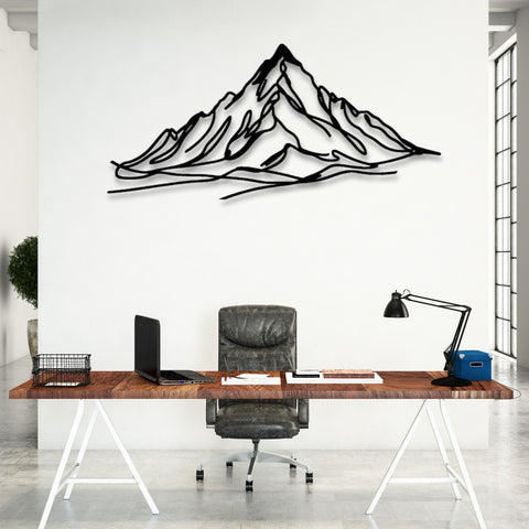 Metal Mountain Line Wall Art