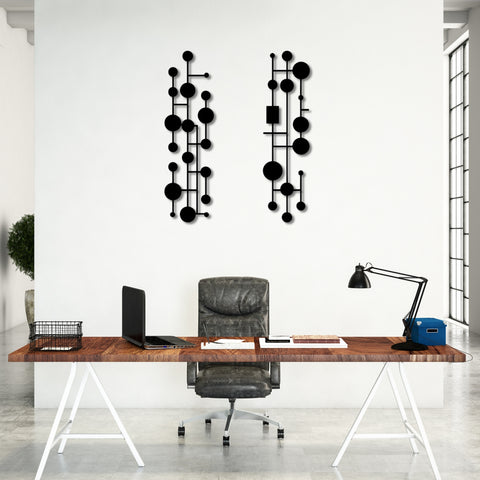 Mid Century Modern Magic Metal Wall Art Set Of 2