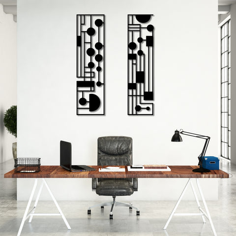 Lunar Mid Century Modern Metal Wall Art Set Of 2