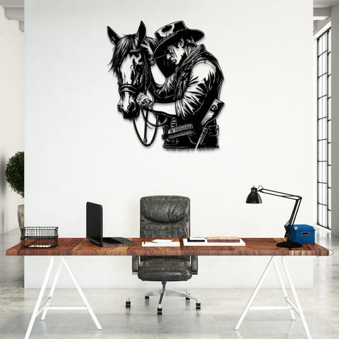 Western Cowboy Metal Wall Art Decor