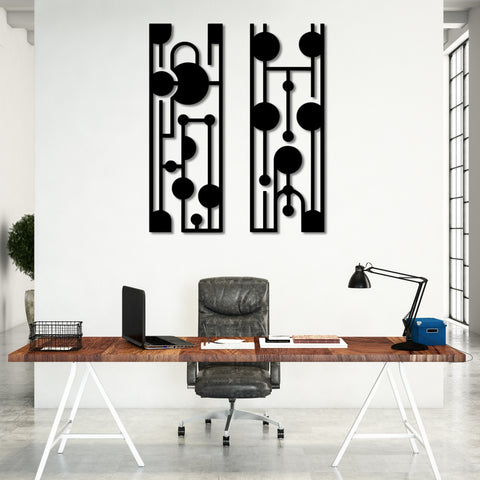 Elegant Mid Century Metal Wall Art Set Of 2