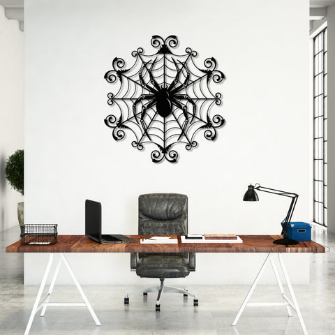 Spider Web Gothic Metal Wall Art