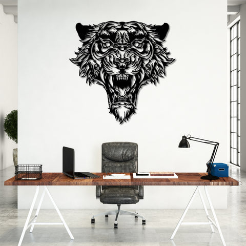 Ferocious Tiger Metal Wall Art Decor