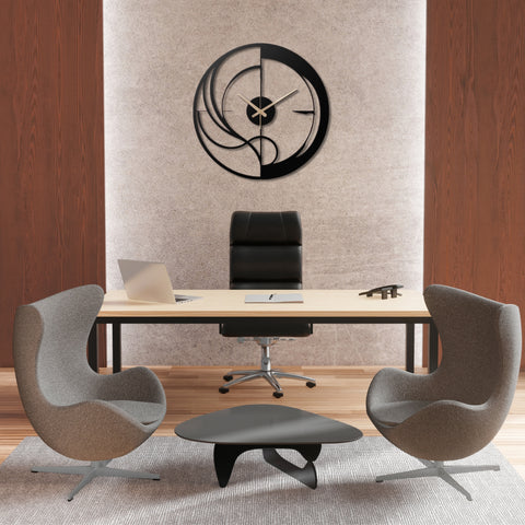 Round Minimalist Metal Wall Clock